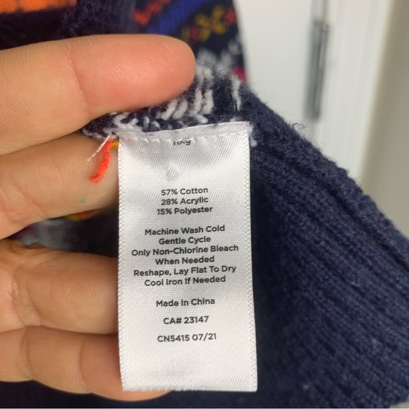 Talbots fair isle holiday winter knit sweater cardigan size medium women’s - Picture 3 of 5